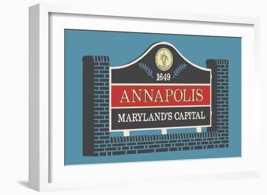 Annapolis, Maryland - Annapolis Sign-Lantern Press-Framed Art Print