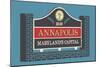 Annapolis, Maryland - Annapolis Sign-Lantern Press-Mounted Art Print