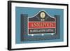 Annapolis, Maryland - Annapolis Sign-Lantern Press-Framed Art Print