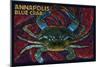 Annapolis, Maryland - Blue Crab Mosaic-Lantern Press-Mounted Art Print