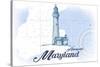 Annapolis, Maryland - Lighthouse - Blue - Coastal Icon-Lantern Press-Stretched Canvas