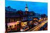 ANNAPOLIS MARYLAND - Maryland State Capitol is seen at dusk above Main Street Annapolis, Maryland-null-Mounted Photographic Print