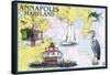 Annapolis, Maryland - Nautical Chart-Lantern Press-Framed Stretched Canvas