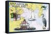 Annapolis, Maryland - Nautical Chart-Lantern Press-Framed Stretched Canvas