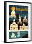 Annapolis, Maryland - Retro Skyline-Lantern Press-Framed Art Print