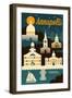 Annapolis, Maryland - Retro Skyline-Lantern Press-Framed Art Print
