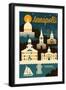 Annapolis, Maryland - Retro Skyline-Lantern Press-Framed Art Print