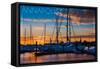 Annapolis, Maryland - Sailboats at Sunset-Lantern Press-Framed Stretched Canvas