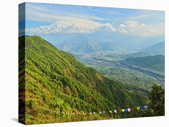 Annapurna Himal and Machapuchare Seen from Sarangkot, Gandaki Zone, Western Region, Nepal-Jochen Schlenker-Stretched Canvas