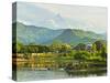 Annapurna Himal, Machapuchare and Phewa Tal Seen from Pokhara, Gandaki Zone, Western Region, Nepal-Jochen Schlenker-Stretched Canvas