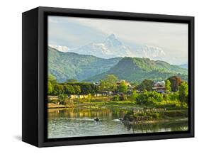 Annapurna Himal, Machapuchare and Phewa Tal Seen from Pokhara, Gandaki Zone, Western Region, Nepal-Jochen Schlenker-Framed Stretched Canvas