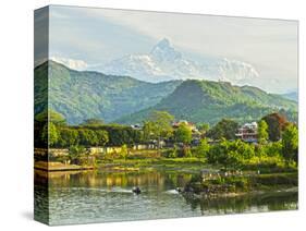 Annapurna Himal, Machapuchare and Phewa Tal Seen from Pokhara, Gandaki Zone, Western Region, Nepal-Jochen Schlenker-Stretched Canvas