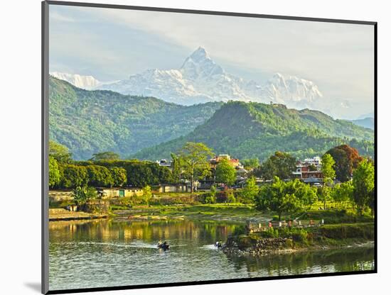 Annapurna Himal, Machapuchare and Phewa Tal Seen from Pokhara, Gandaki Zone, Western Region, Nepal-Jochen Schlenker-Mounted Photographic Print