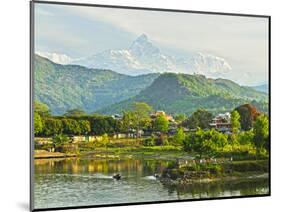 Annapurna Himal, Machapuchare and Phewa Tal Seen from Pokhara, Gandaki Zone, Western Region, Nepal-Jochen Schlenker-Mounted Photographic Print