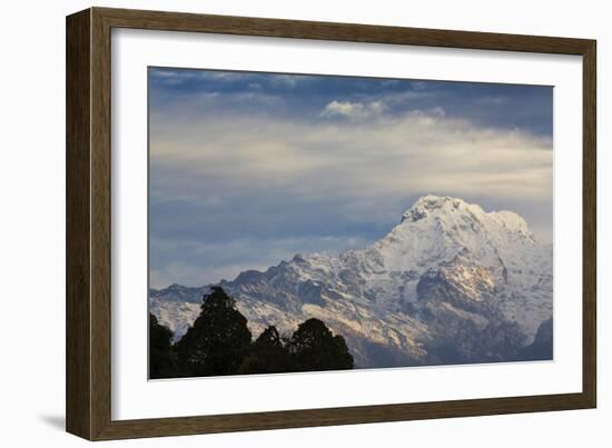 Annapurna South (Left) And Annapurna I (Right) From The South. Annapurna Conservation Area. Nepal-Oscar Dominguez-Framed Photographic Print