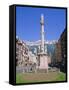 Annasaule Monument in the Centre of Innsbruck, Tirol, Austria-Gavin Hellier-Framed Stretched Canvas