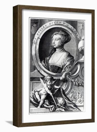 Anne Boleyn, Engraved by Jacobus Houbraken, 1738-Hans Holbein the Younger-Framed Giclee Print