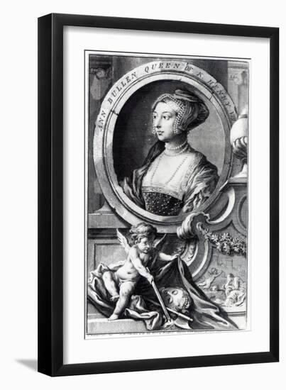 Anne Boleyn, Engraved by Jacobus Houbraken, 1738-Hans Holbein the Younger-Framed Giclee Print