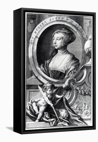 Anne Boleyn, Engraved by Jacobus Houbraken, 1738-Hans Holbein the Younger-Framed Stretched Canvas