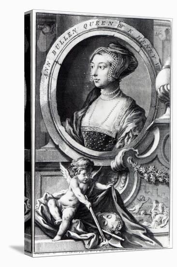 Anne Boleyn, Engraved by Jacobus Houbraken, 1738-Hans Holbein the Younger-Stretched Canvas