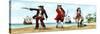 Anne Bonny, John 'Calico Jack' Rackam and Mary Read, 18th Century Pirates-Karen Humpage-Stretched Canvas