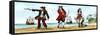 Anne Bonny, John 'Calico Jack' Rackam and Mary Read, 18th Century Pirates-Karen Humpage-Framed Stretched Canvas