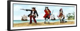 Anne Bonny, John 'Calico Jack' Rackam and Mary Read, 18th Century Pirates-Karen Humpage-Framed Giclee Print