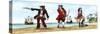 Anne Bonny, John 'Calico Jack' Rackam and Mary Read, 18th Century Pirates-Karen Humpage-Stretched Canvas