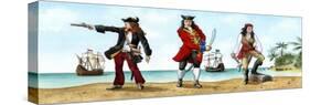 Anne Bonny, John 'Calico Jack' Rackam and Mary Read, 18th Century Pirates-Karen Humpage-Stretched Canvas