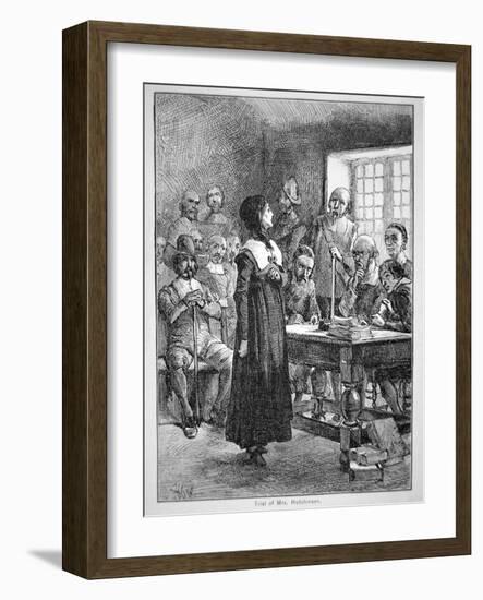 Anne Hutchinson on Trial for Offending the Puritan Clergy in Massachusetts (Litho)-American-Framed Giclee Print