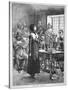 Anne Hutchinson on Trial for Offending the Puritan Clergy in Massachusetts (Litho)-American-Stretched Canvas