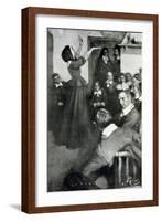 Anne Hutchinson Preaching in Her House in Boston, 1637, Illustration from "Colonies and Nation"-Howard Pyle-Framed Giclee Print