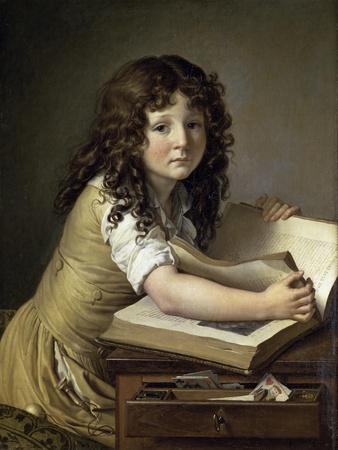 A Young Child Looking at Figures in a Book