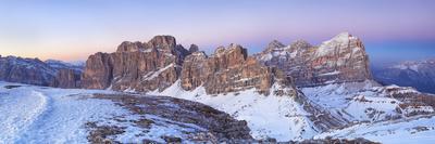 Italy, Trentino Alto Adige, Panoramic of Dolomiti Di Sesto Natural Park at Sunrise-Anne Maenurm-Photographic Print