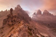 Italy, Trentino-Alto Adige, the Dolomite Peaks Tre Cime Di Lavaredo Wreathed in Cloud-Anne Maenurm-Photographic Print