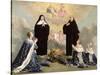 Anne of Austria and Her Children at Prayer with St. Benedict and St. Scholastica, 1646-Philippe De Champaigne-Stretched Canvas