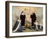 Anne of Austria and Her Children at Prayer with St. Benedict and St. Scholastica, 1646-Philippe De Champaigne-Framed Giclee Print