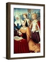 Anne of Brittany with St. Anne, St. Ursula and St. Helen-Jean Bourdichon-Framed Giclee Print