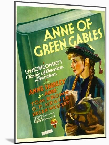 Anne of Green Gables, Anne Shirley, 1934-null-Mounted Art Print