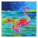 Duo Flamingos-Anne Ormsby-Framed Stretched Canvas