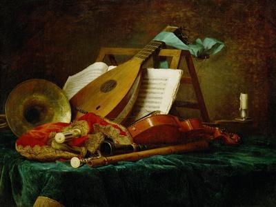 Les attributs de la Musique-the symbols of music, 1770. See also 40-11-13 / 47 Canvas, 88 x 116 cm