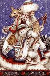 Father Christmas with Deer-Anne Yvonne Gilbert-Stretched Canvas