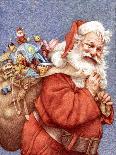 Father Christmas with Deer-Anne Yvonne Gilbert-Stretched Canvas