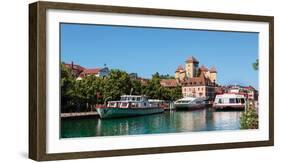 Annecy, Haute-Savoie department, Rhone-Alpes, France. Chateau d'Annecy seen over the Thiou river...-null-Framed Photographic Print
