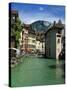 Annecy, Lake Annecy, Rhone Alpes, France, Europe-Stuart Black-Stretched Canvas