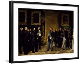 Annexation of Italy Presented to Victor Emmanuel II by Tuscan Delegates-Giovanni Mochi-Framed Giclee Print