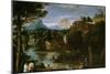 Annibale Carracci (Attribution) / 'Landscape with Bathers', Late 16th century - Early 17th centu...-ANNIBALE CARRACCI-Mounted Poster