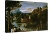 Annibale Carracci (Attribution) / 'Landscape with Bathers', Late 16th century - Early 17th centu...-ANNIBALE CARRACCI-Stretched Canvas