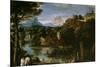 Annibale Carracci (Attribution) / 'Landscape with Bathers', Late 16th century - Early 17th centu...-ANNIBALE CARRACCI-Mounted Poster