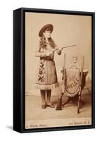 Annie Oakley Cabinet Photo-A.J. Wood-Framed Stretched Canvas